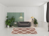 7' X 9' Beige Geometric Area Rug